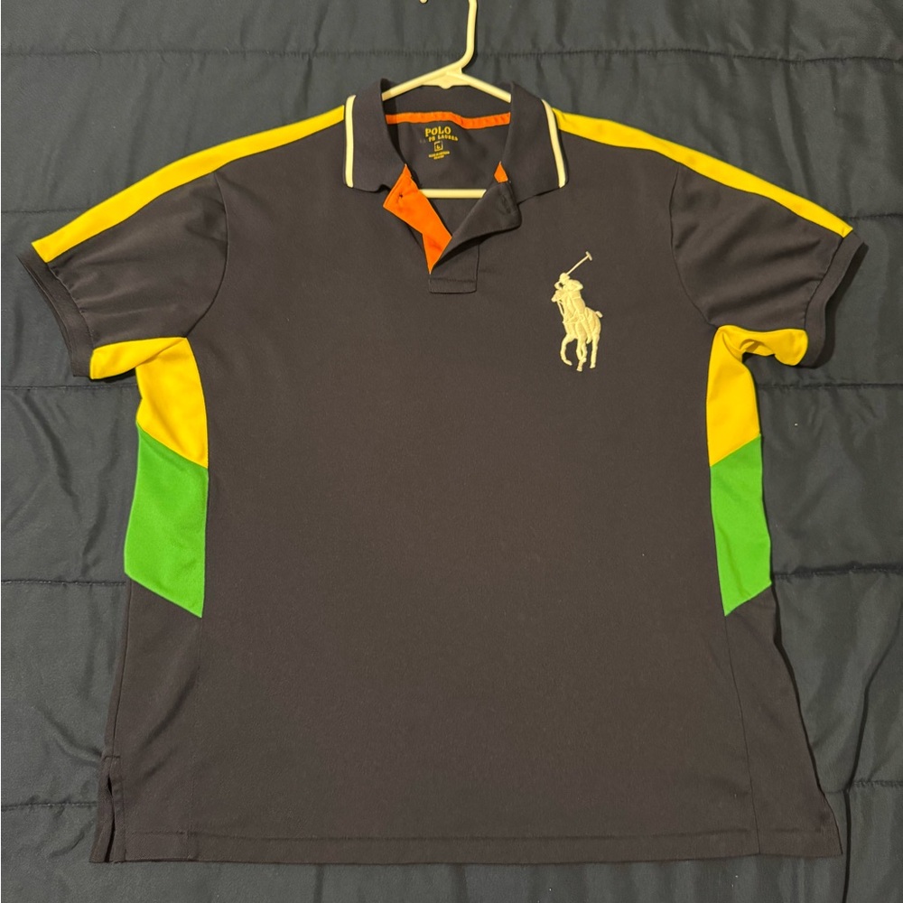 Polo by Ralph Lauren Black Multi-Color Men's Shirt Mediums